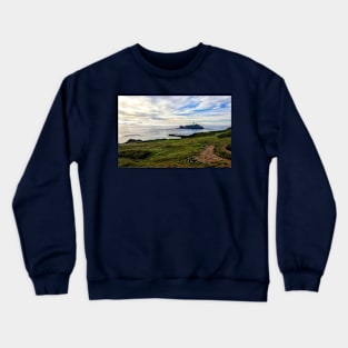 Godrevy Lighthouse, Cornwall, England landscape beach art Crewneck Sweatshirt